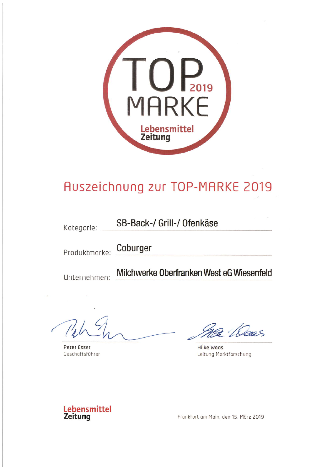 Top-Marke des Jahres 2019